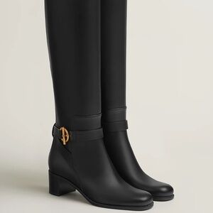 Black HERMES Justine 50 boot Size 37 / 6.5 Women's